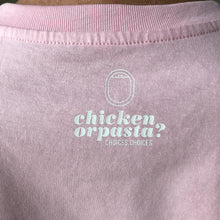 Load image into Gallery viewer, The NEW COLLECTION. &quot;Chicken or pasta?&quot; Unisex T-shirt. Crew neck. Pink.
