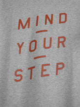 Load image into Gallery viewer, &quot;Mind Your Step&quot;. Unisex T-Shirt, V-Neck, Heather Grey
